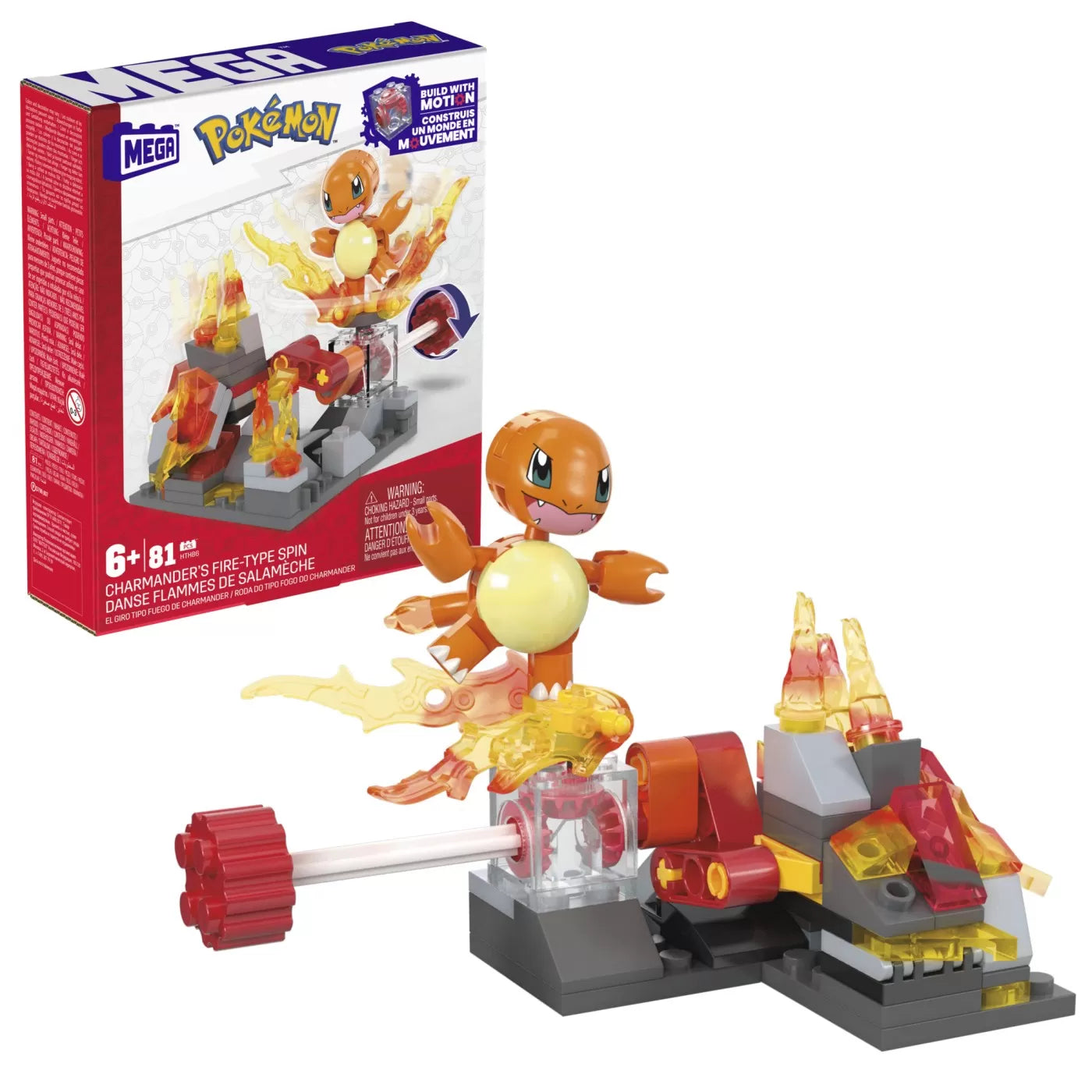 Pokémon Mega építőkészlet Charmander tűzkereke