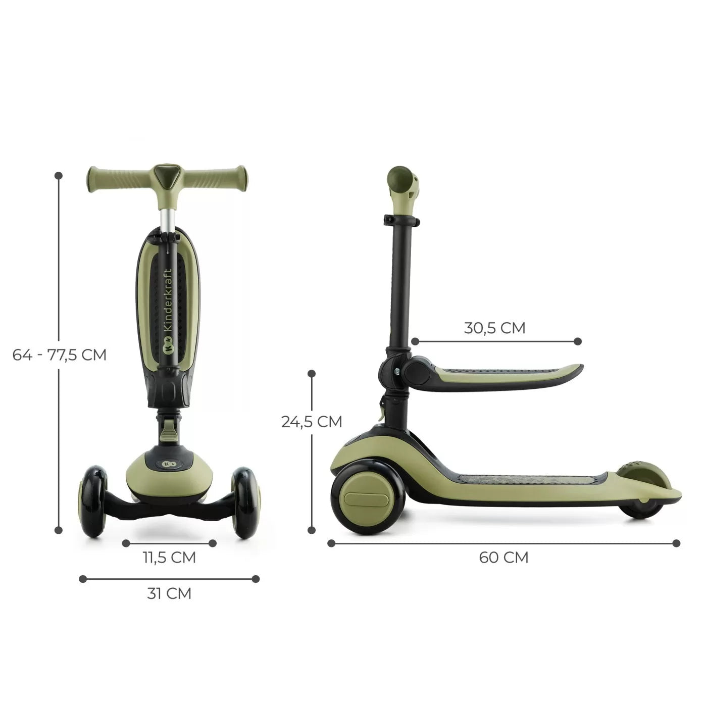 Kinderkraft halley roller, zöld színű