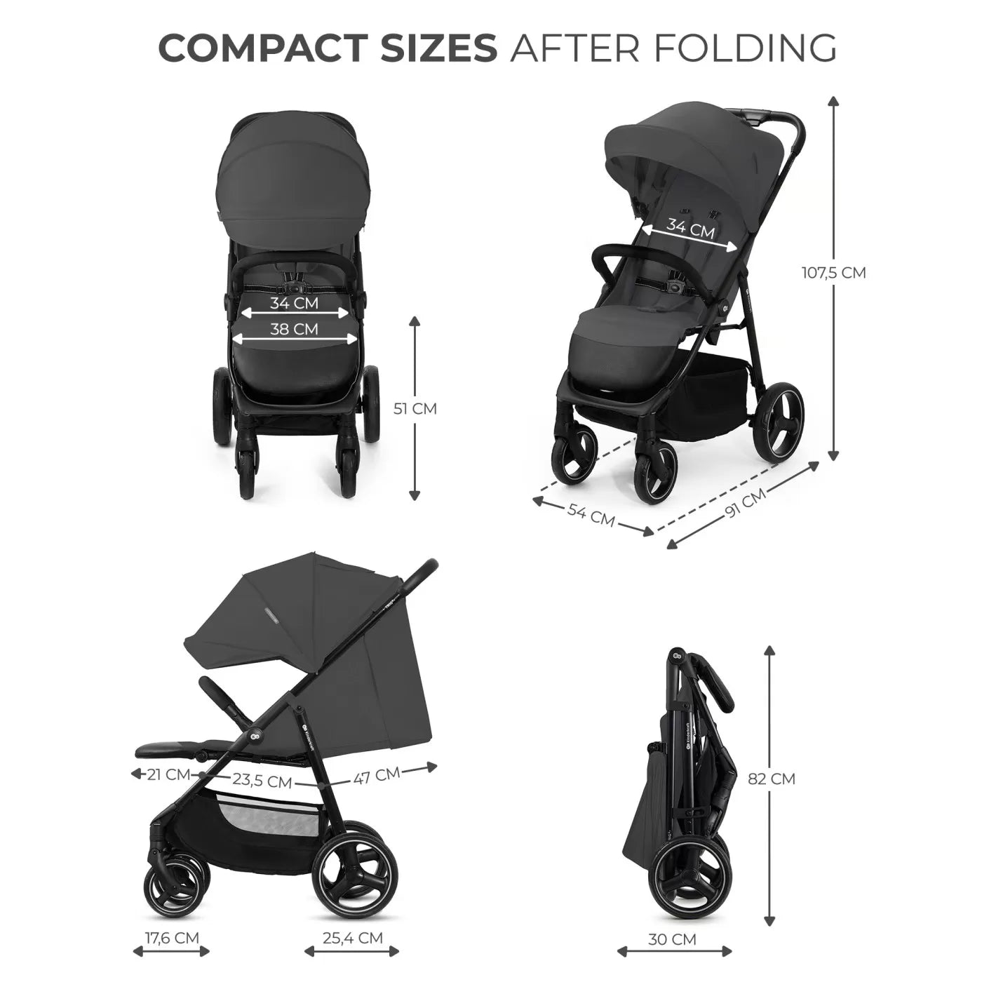 Carucior sport kinderkraft trig3 granite grey