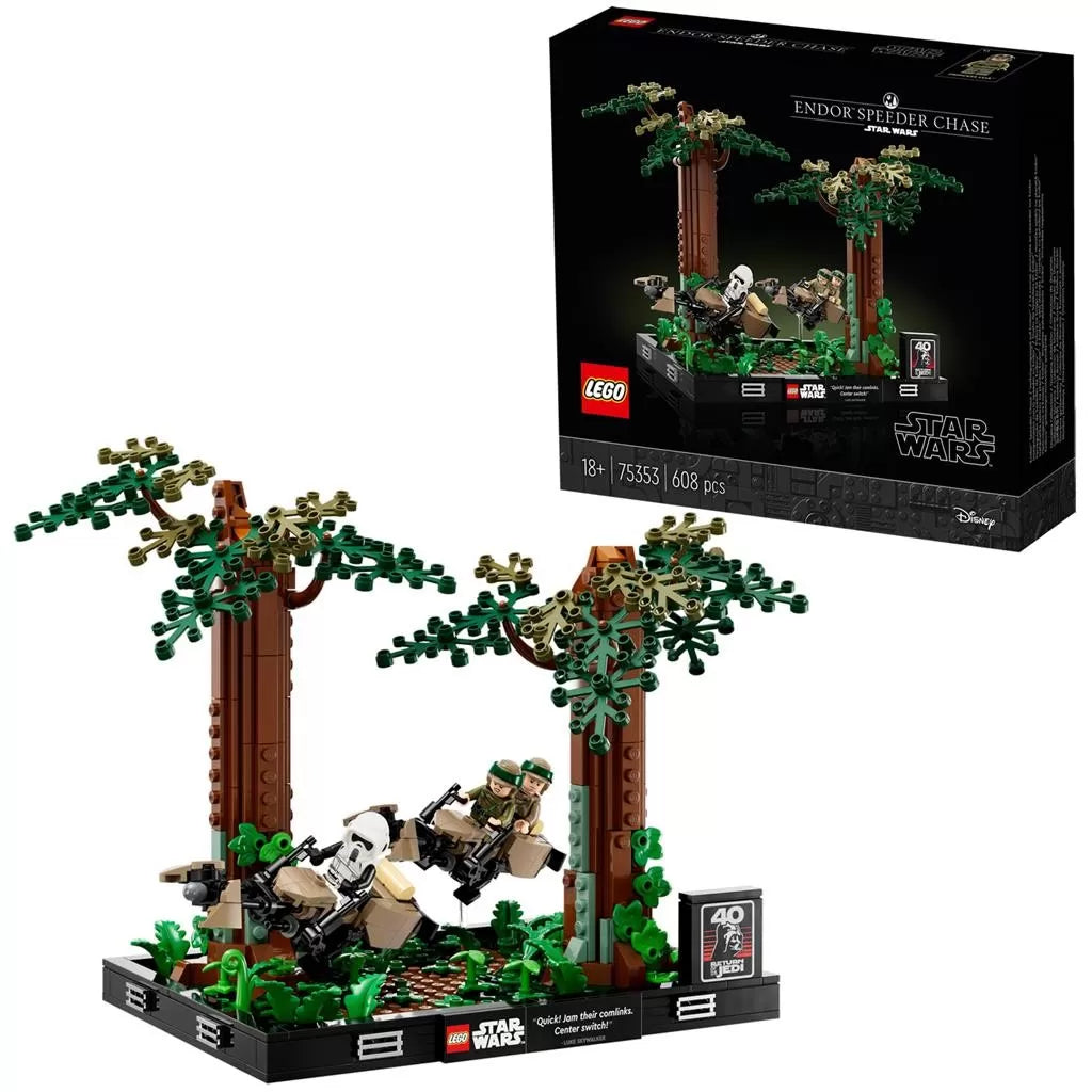 Lego Star Wars Endor Speeder üldözés dioráma 75353