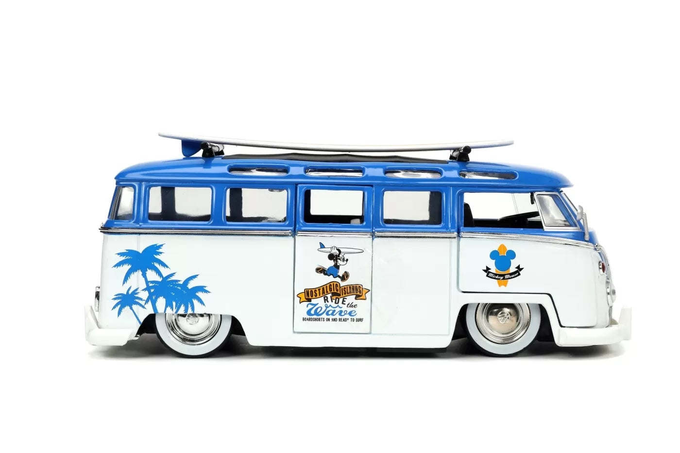 Jada fém autó Volkswagen T1 busz 1-24 méretarányú és Mickey egér figura