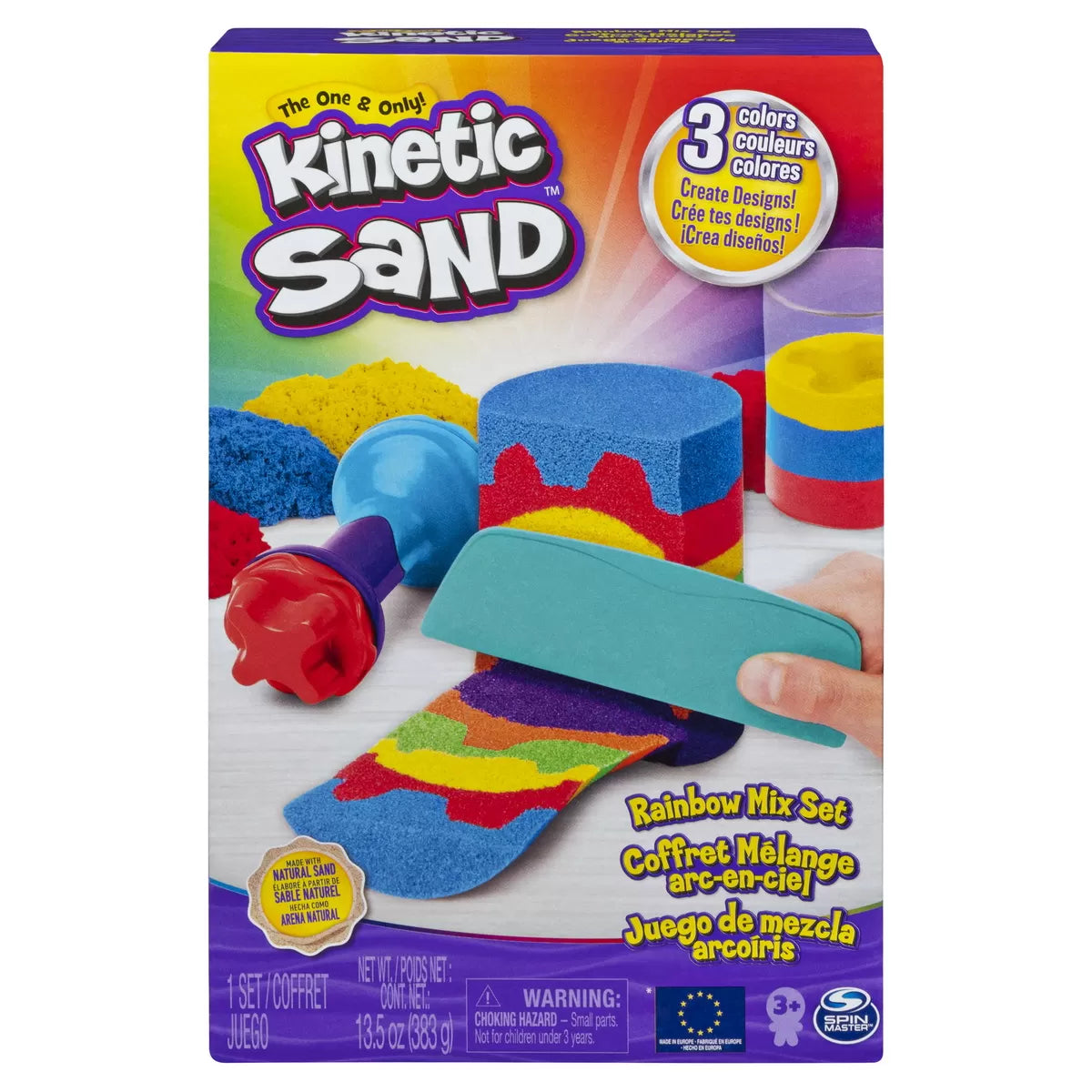 Kinetic sand set unelte de curcubeu cu accesorii