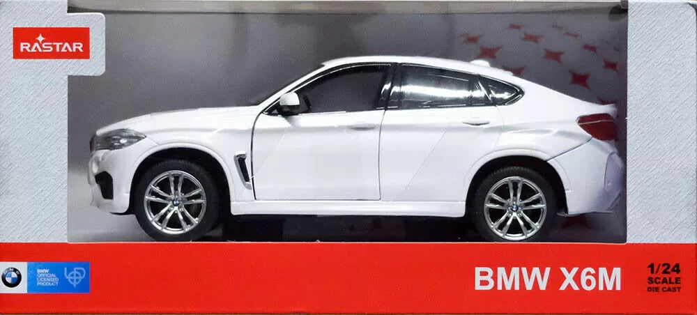 BMW X6M fehér fém autó 1:24 méretarány