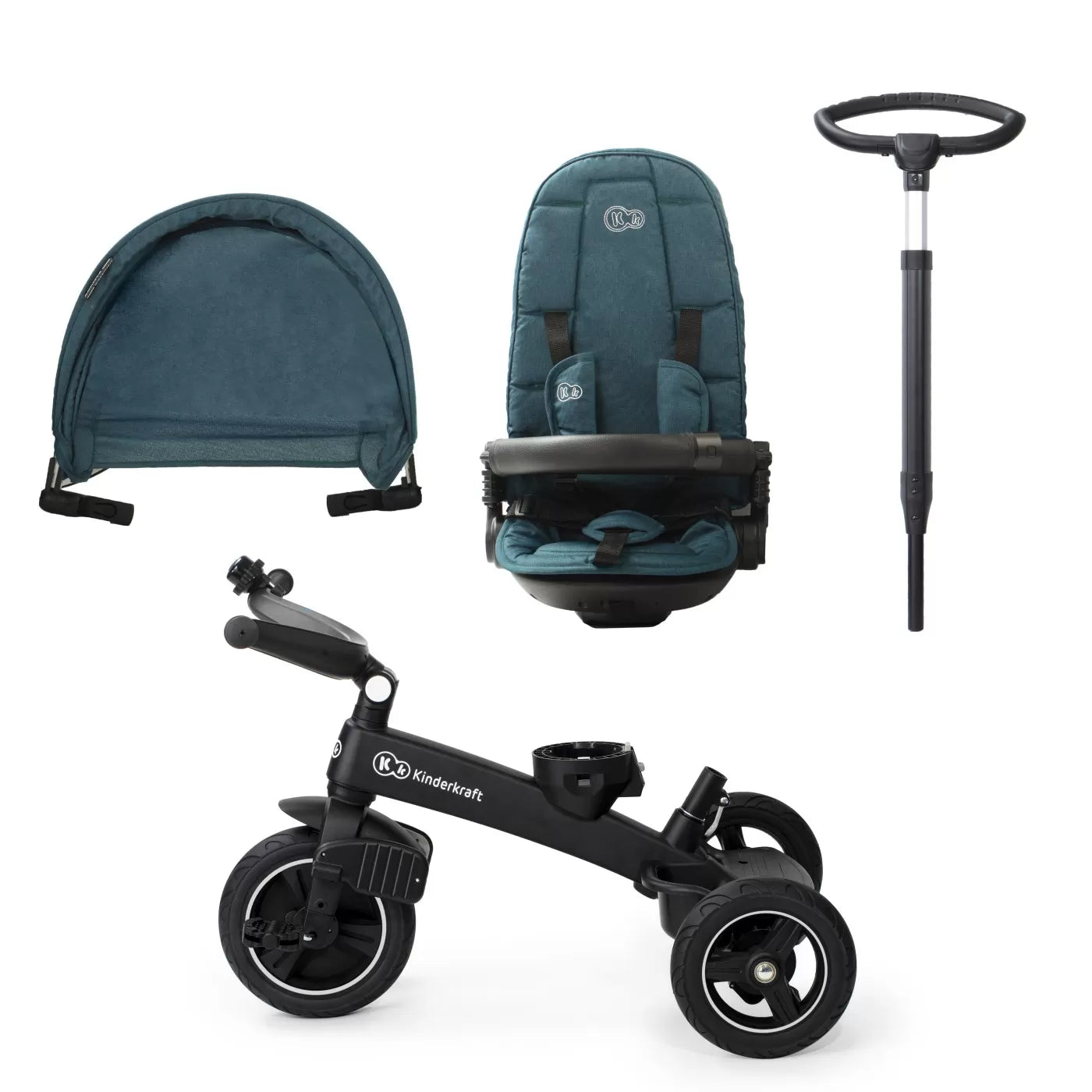 Kinderkraft easytwist tricikli, éjzöld