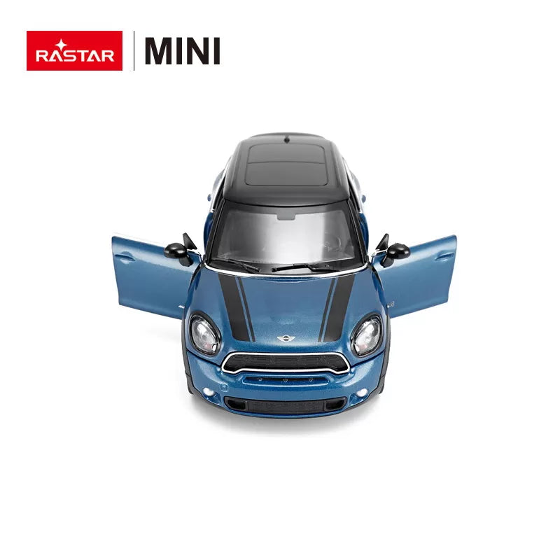 Kék Mini Cooper fém autó, 1-től 24-ig terjedő méretarány