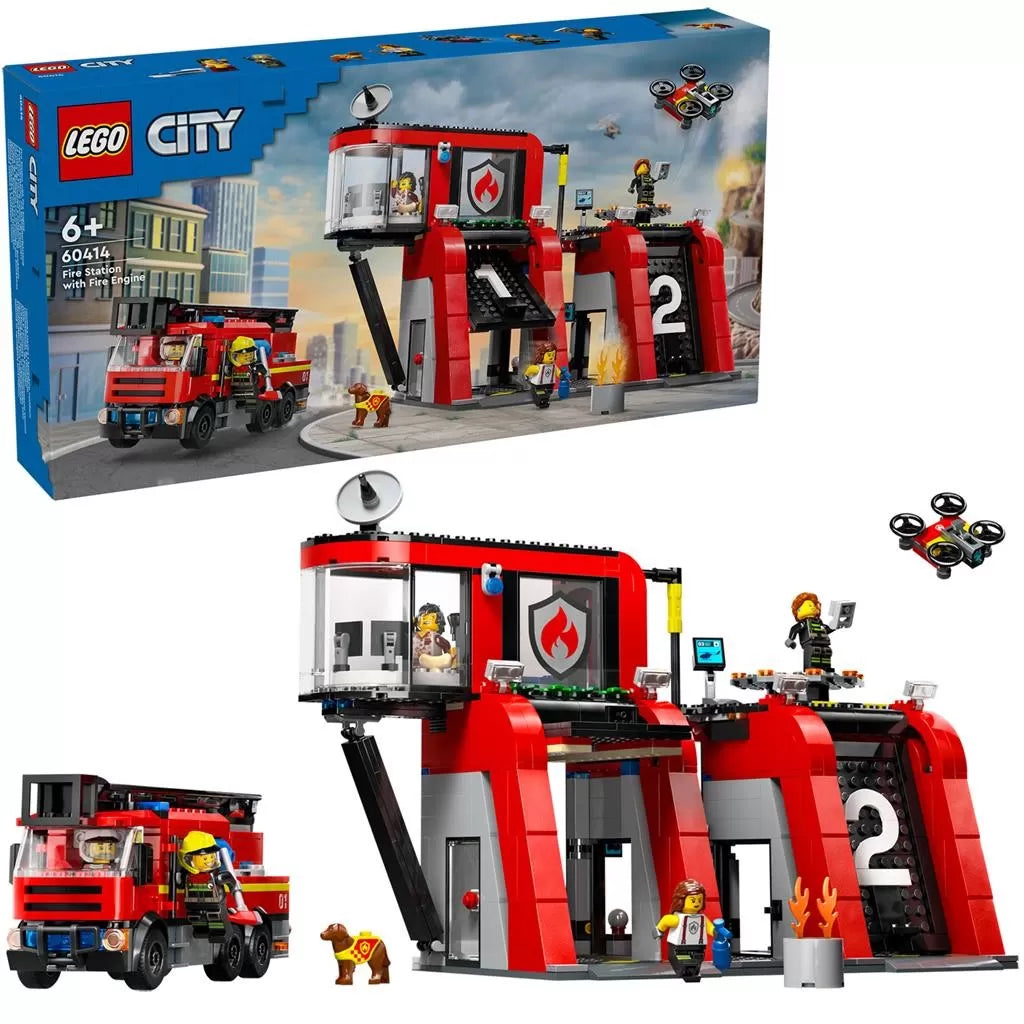 Lego city statie si camion de pompieri 60414