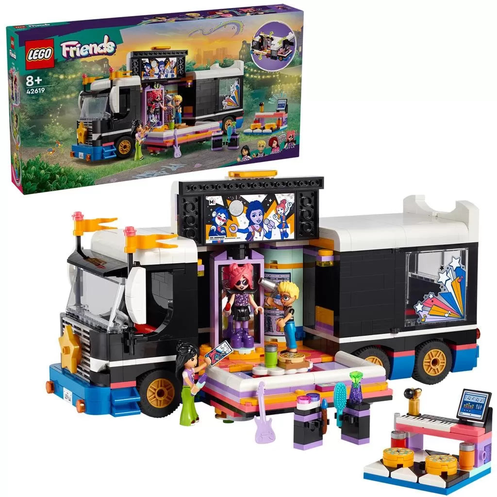 Lego friends autocar de turneu pentru staruri pop 42619
