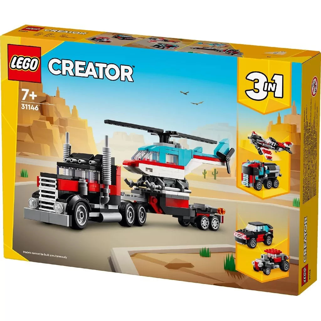 Lego creator 3in1 camioneta platforma cu elicopter 31146
