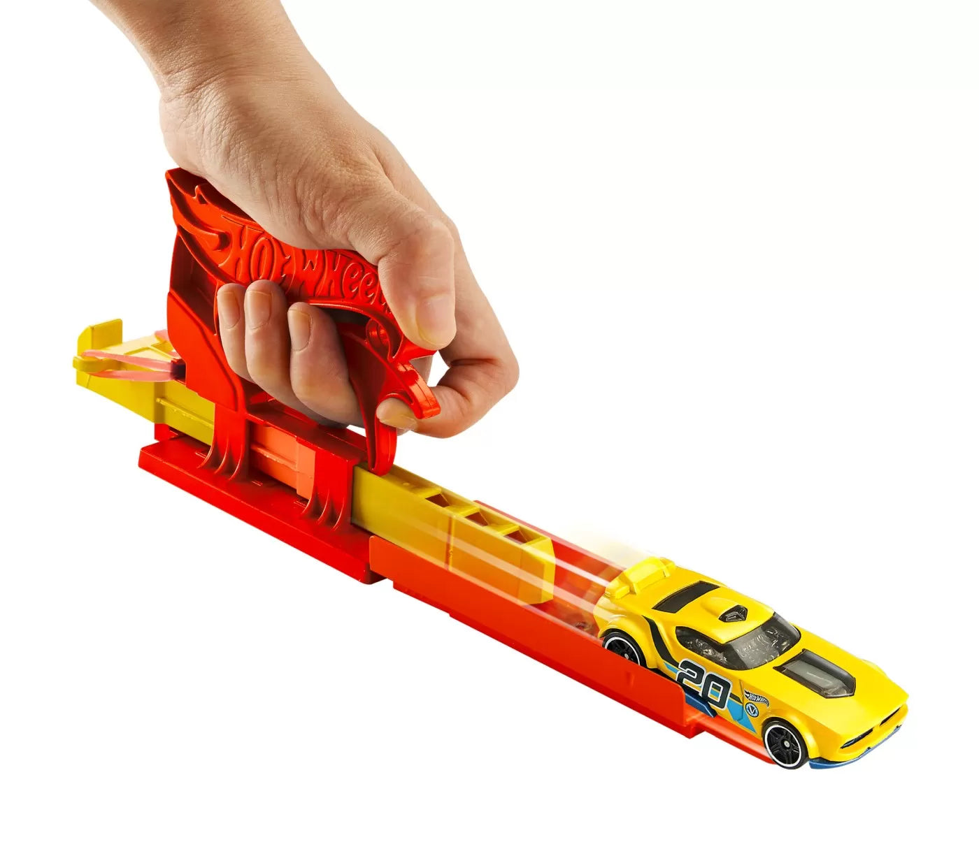 Hot Wheels piros hordozható kilövő és autó szett