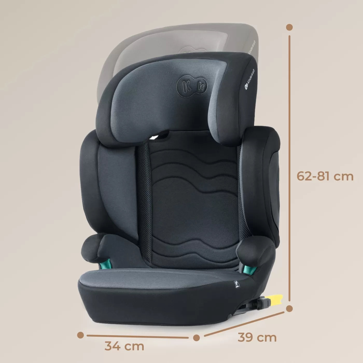 Scaun auto kinderkraft xpand 2 i-size 100-150 cm, graphite black