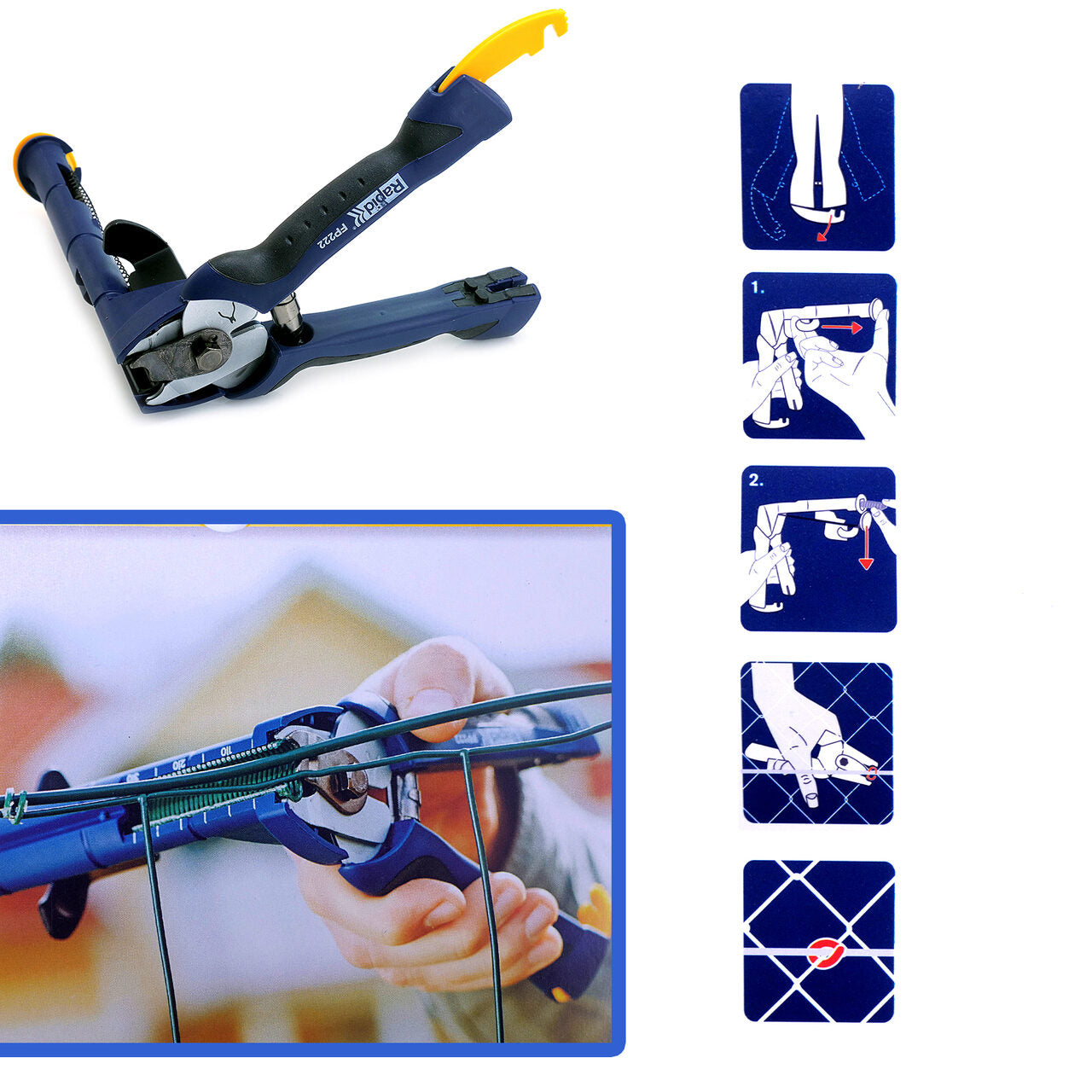 Cleste de legat gardul, cu capse, sarma si magazie, VR16, Rapid