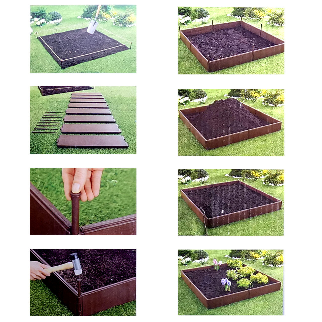 Cutie pentru flori, legume din polipropilena, 8 piese 57x13cm