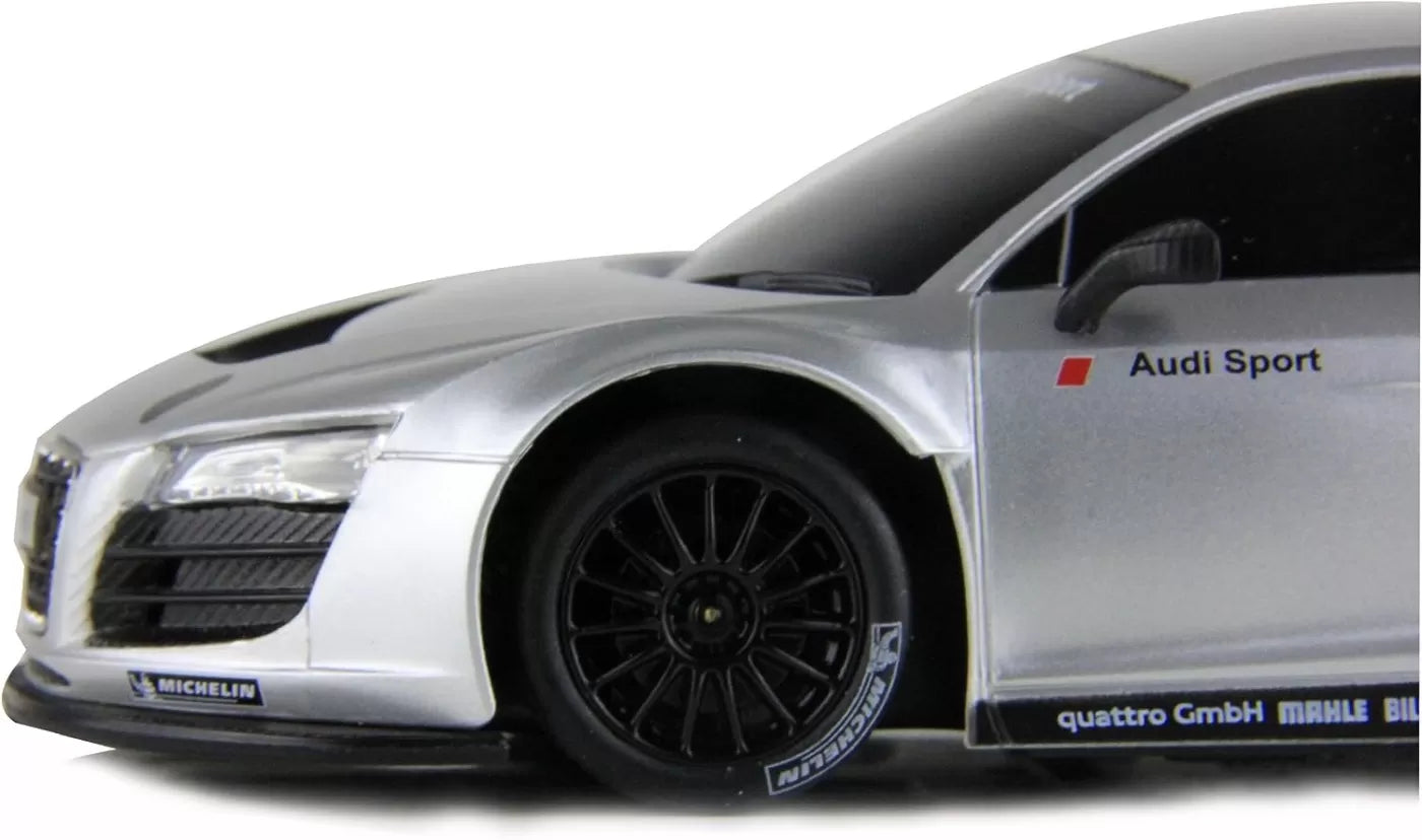 Masina cu telecomanda audi r8 argintiu cu scara 1 la 24
