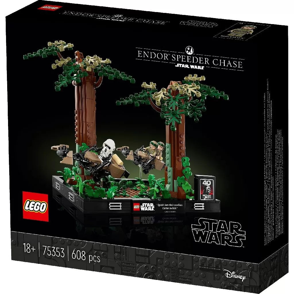 Lego Star Wars Endor Speeder üldözés dioráma 75353