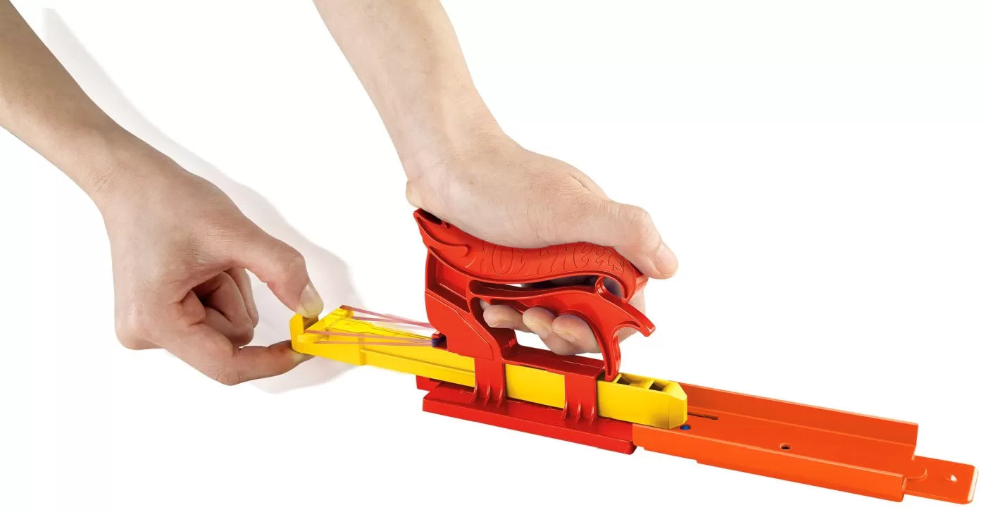 Hot Wheels piros hordozható kilövő és autó szett