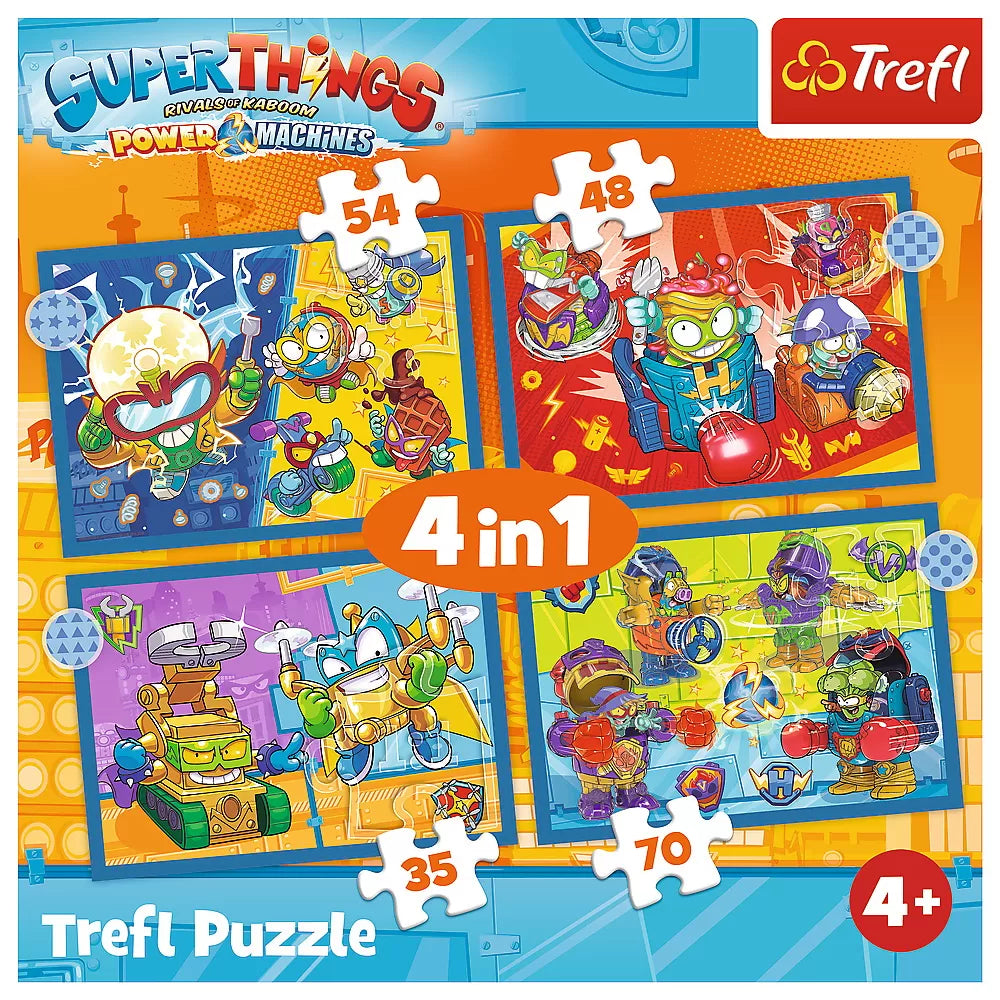 Puzzle trefl 4in1 super things super actiunea