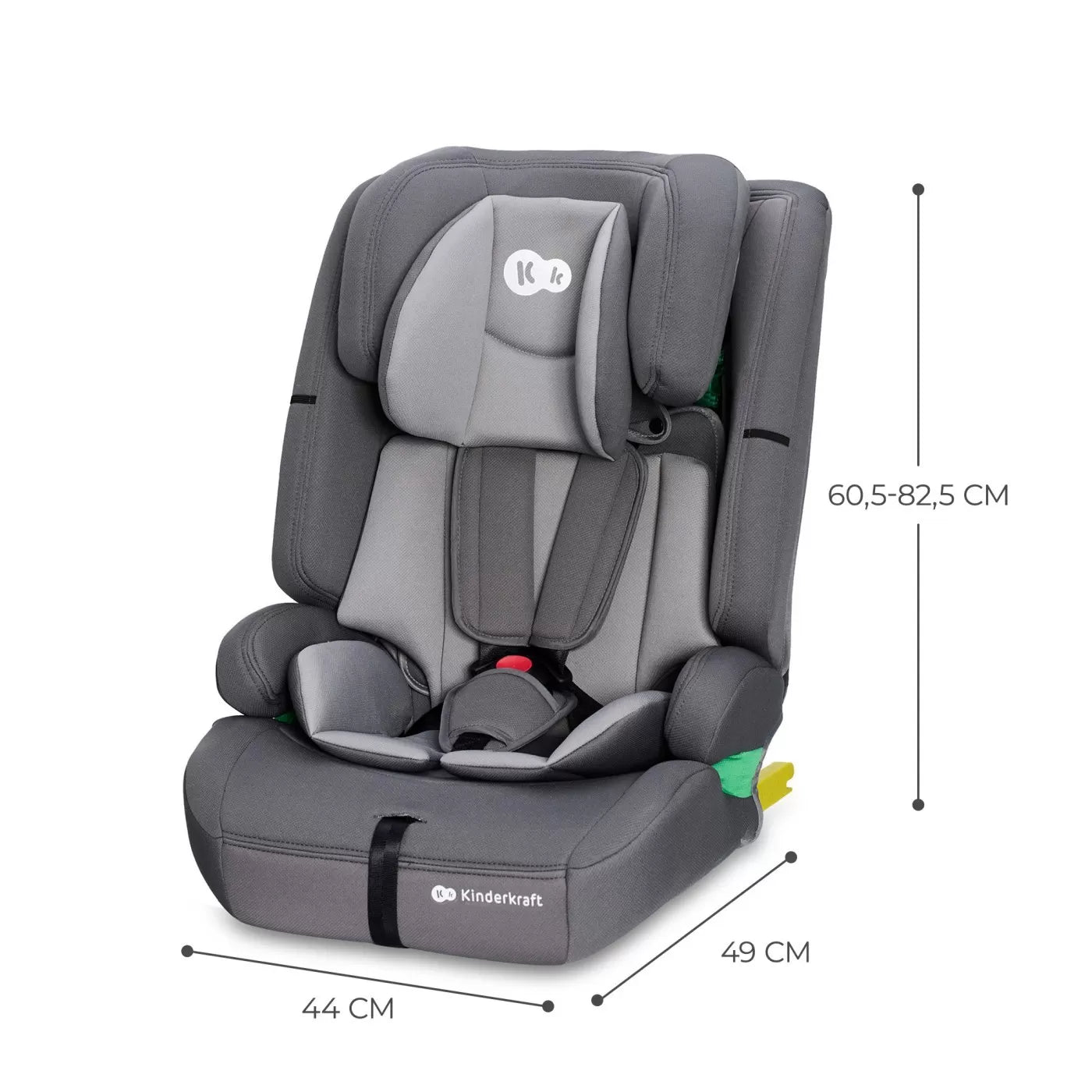 Scaun auto i-size, 76-150 cm, kinderkraft safety fix 2, grey