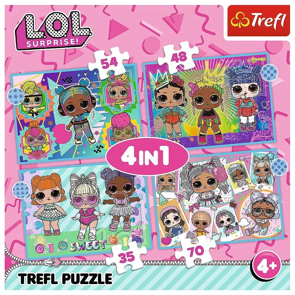 Puzzle trefl lol 4in1 cunoaste papusile