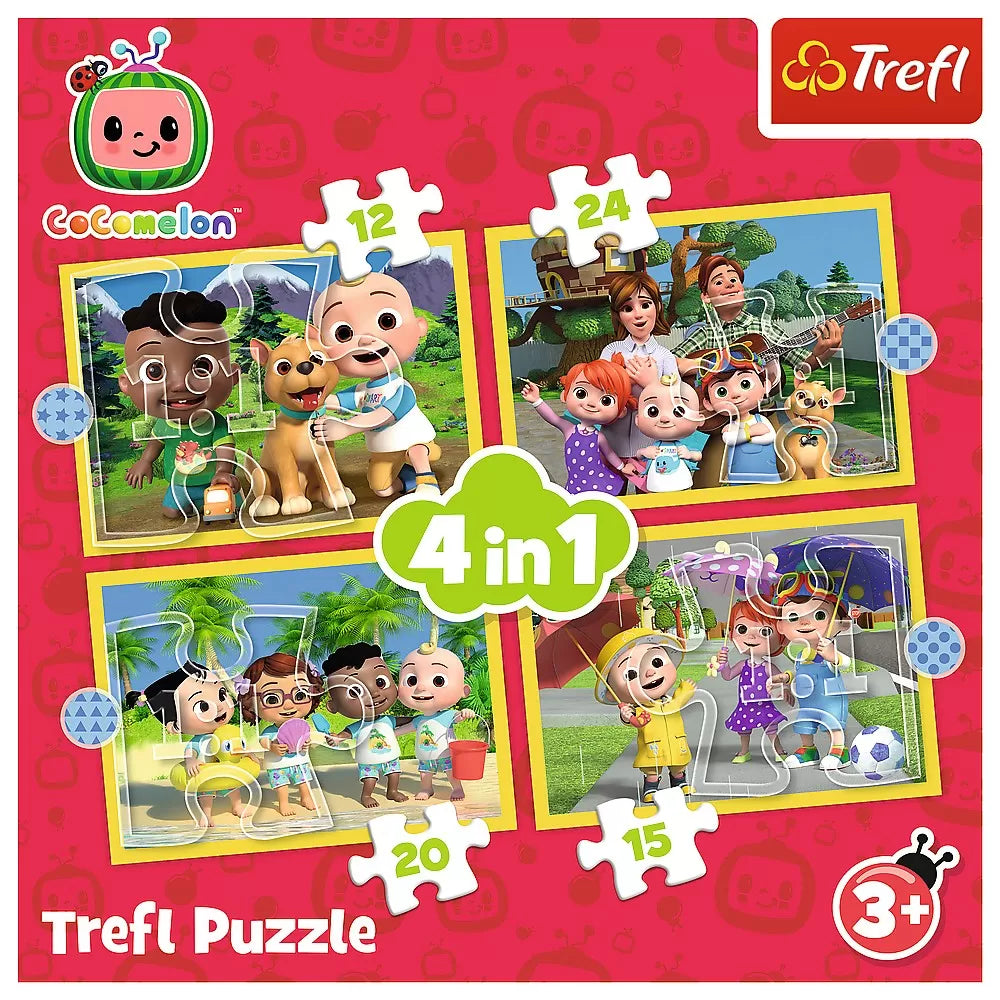 Puzzle trefl 4in1 cocomelon prezentarea familiei