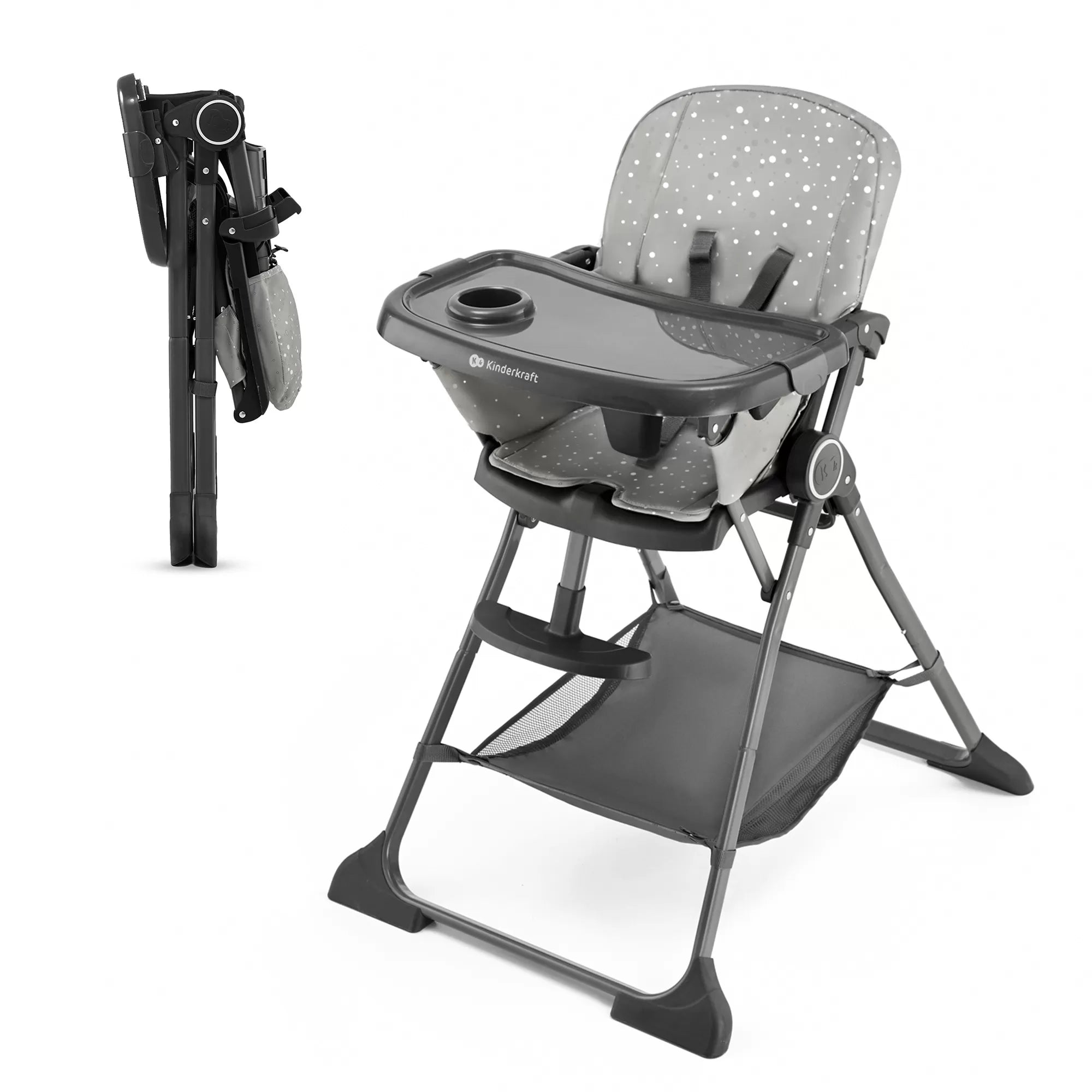 Scaun de masa kinderkraft foldee, pliabil, grey
