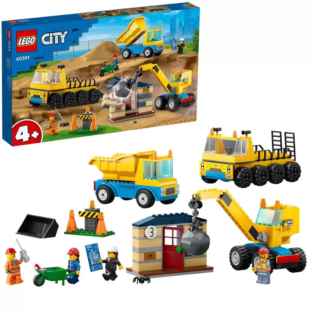 LEGO City építőipari teherautók és bontódaru 60391