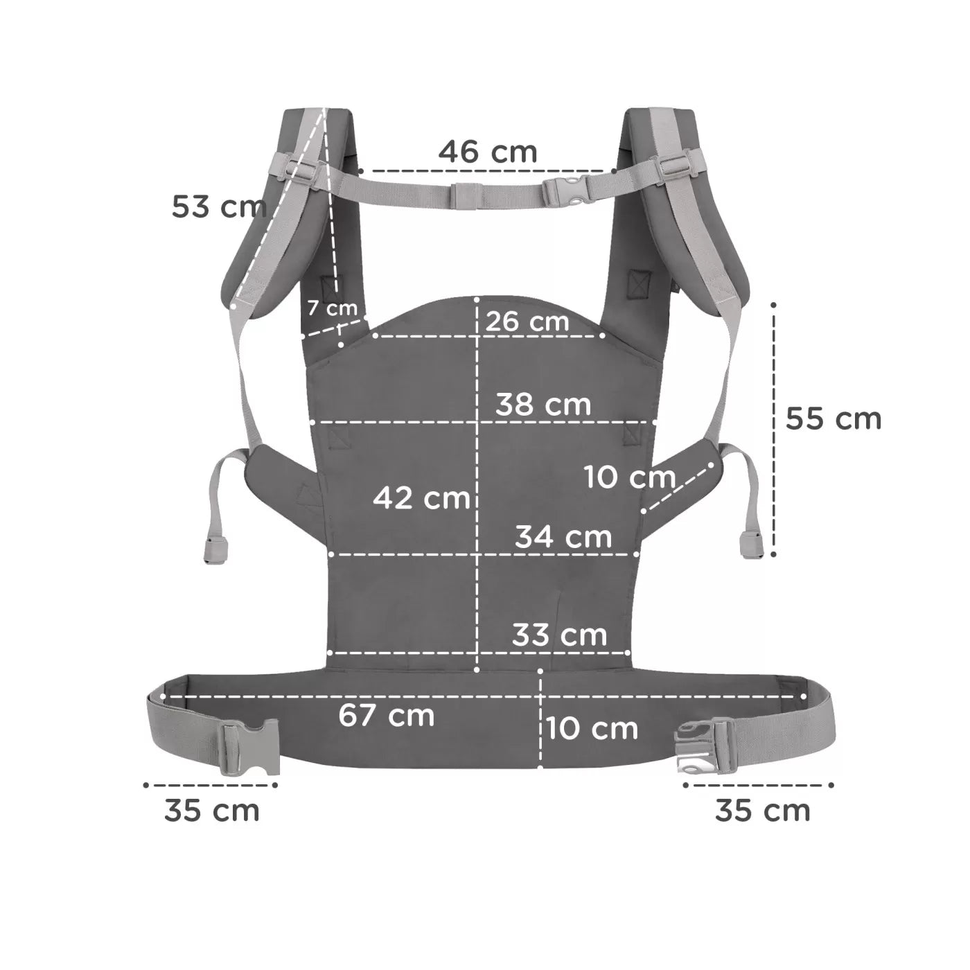 Kinderkraft Nino ergonomikus babahordozó, 20 kg-ig, konfetti szürke