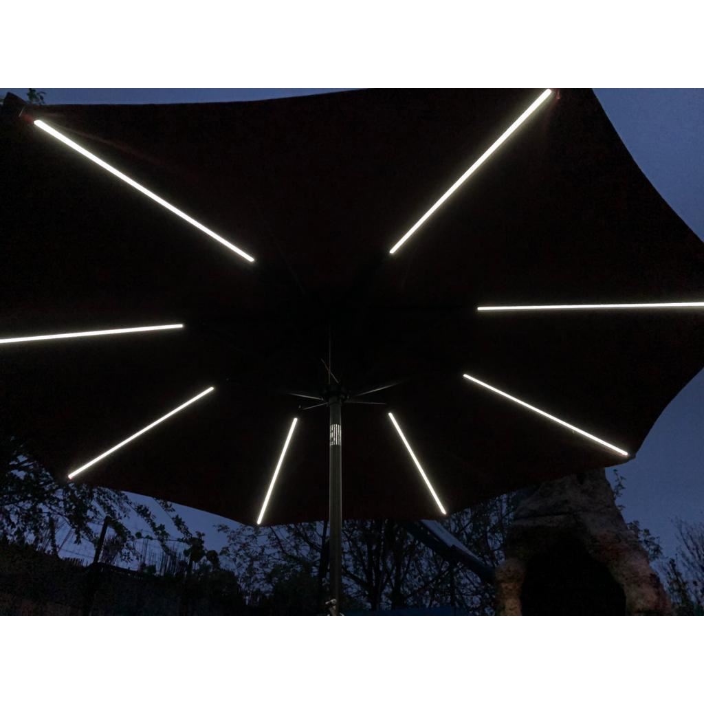 Kerti/terasz napernyő, napelemes LED, 270 cm