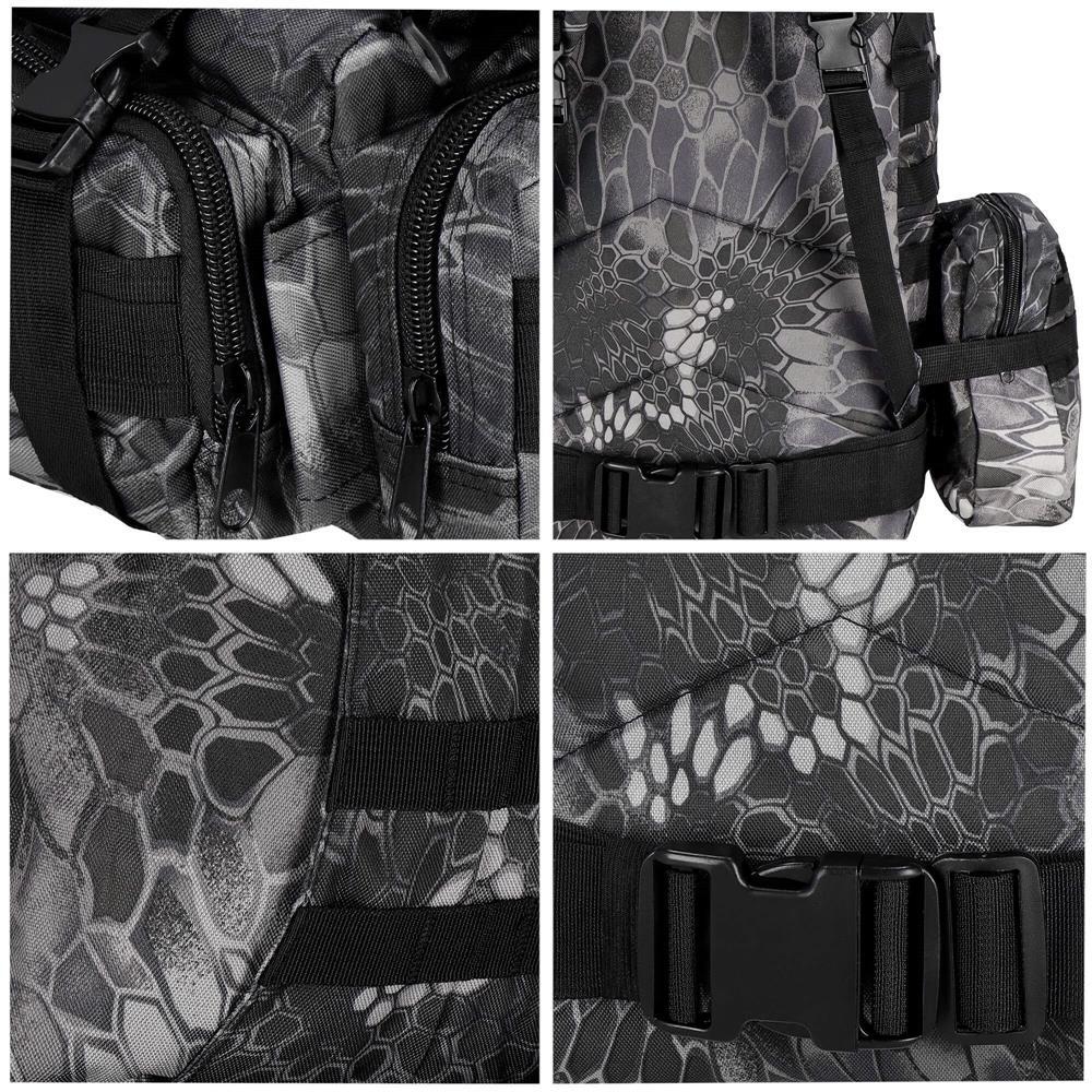 Ghiozdan/rucsac turistic, Springos, model Survival, 4 in 1, impermeabil, 50 L, camuflaj, gri, 50x40x50 cm