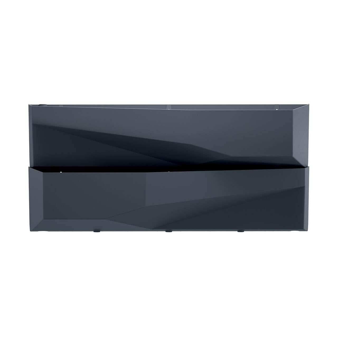 Dekoratív virágcserepek, moduláris, Cascade kerti fal, antracit, 2 db-os szett, 78x19x35 cm