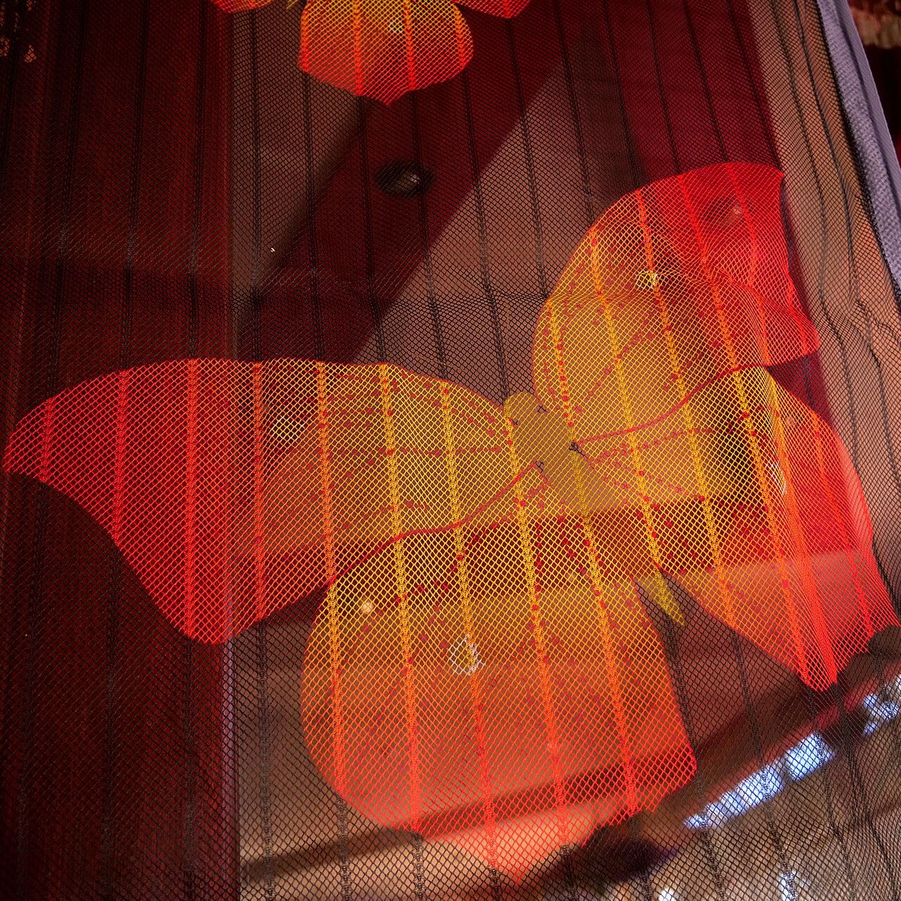 Plasa pentru usa impotriva tantarilor, mustelor si altor insecte, cu magnet, model fluture, 218x96 cm