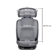 Scaun auto i-size, 76-150 cm, kinderkraft oneto 3, isofix, cool grey