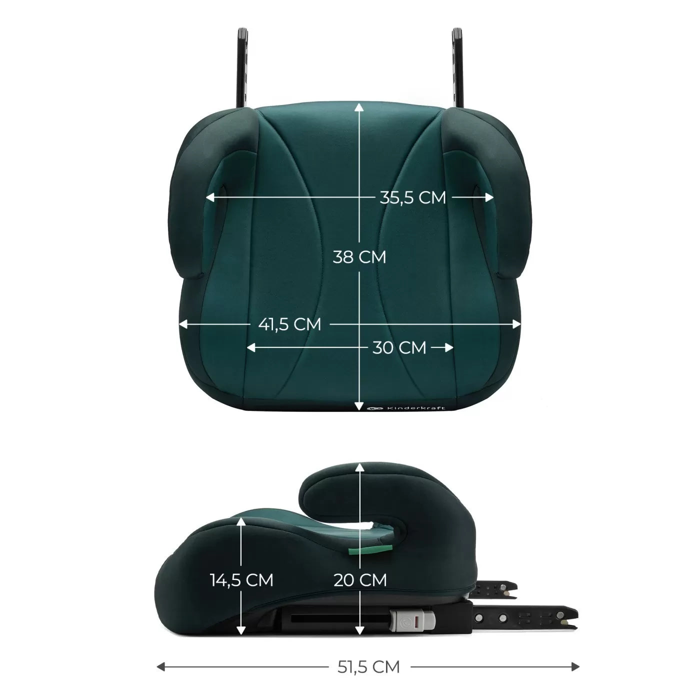Inaltator auto kinderkraft boost, i-size 135-150 cm, green