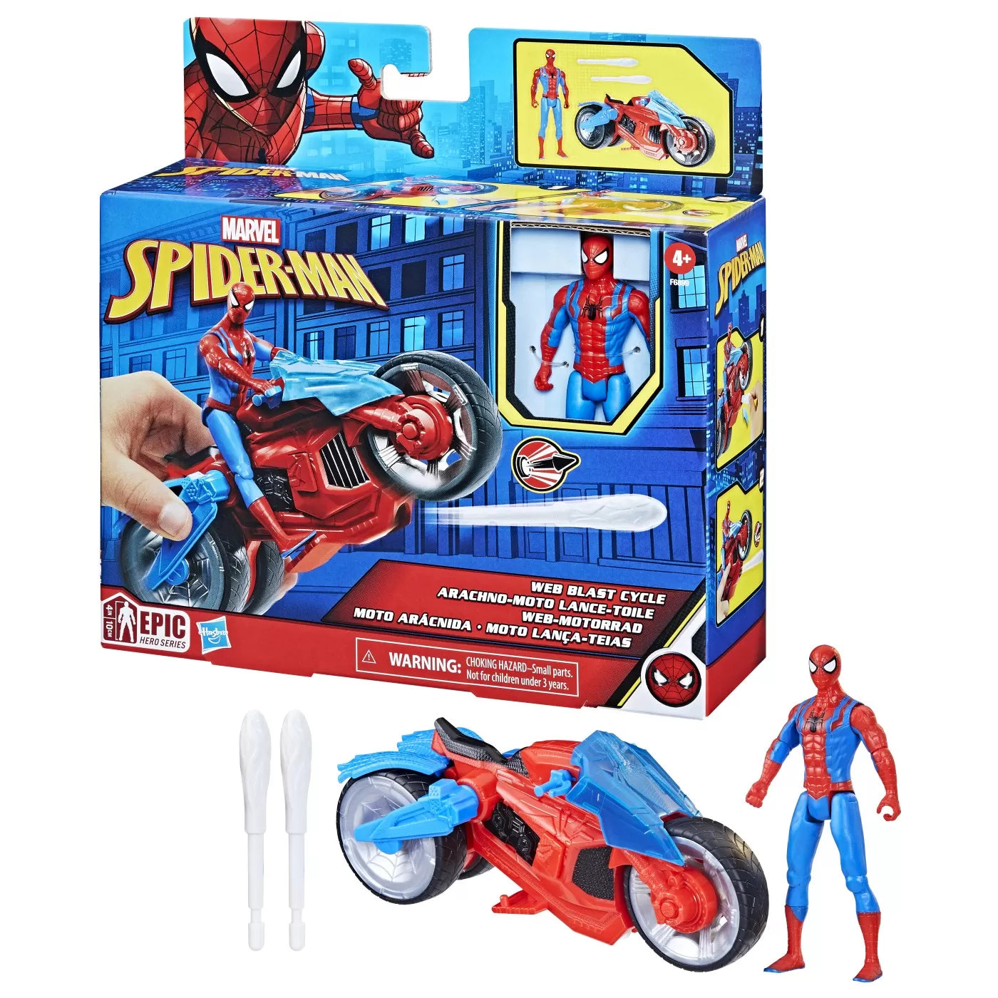 Pókember figura és hálórobbantós motoros járműkészlet