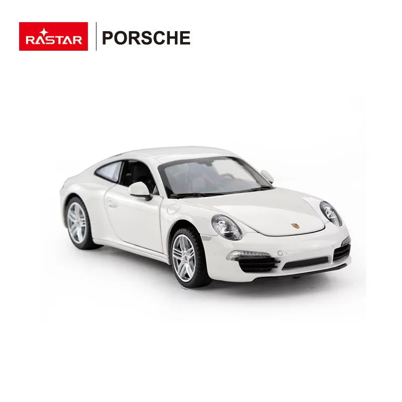 Porsche 911 fehér fém autó, 1-24 méretarány