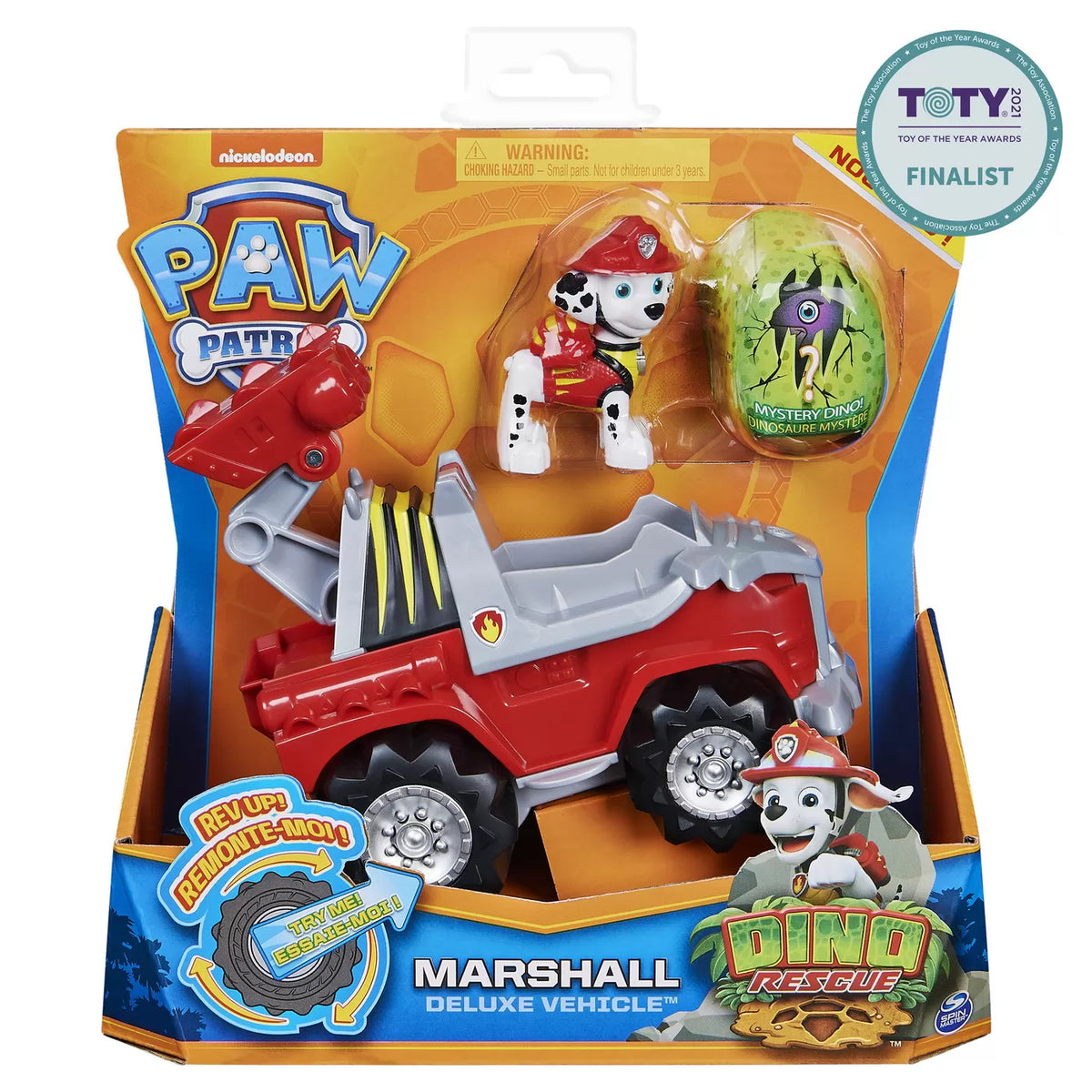 Patrula catelusilor set vehicul cu catelus marshall si figurina dino surpriza