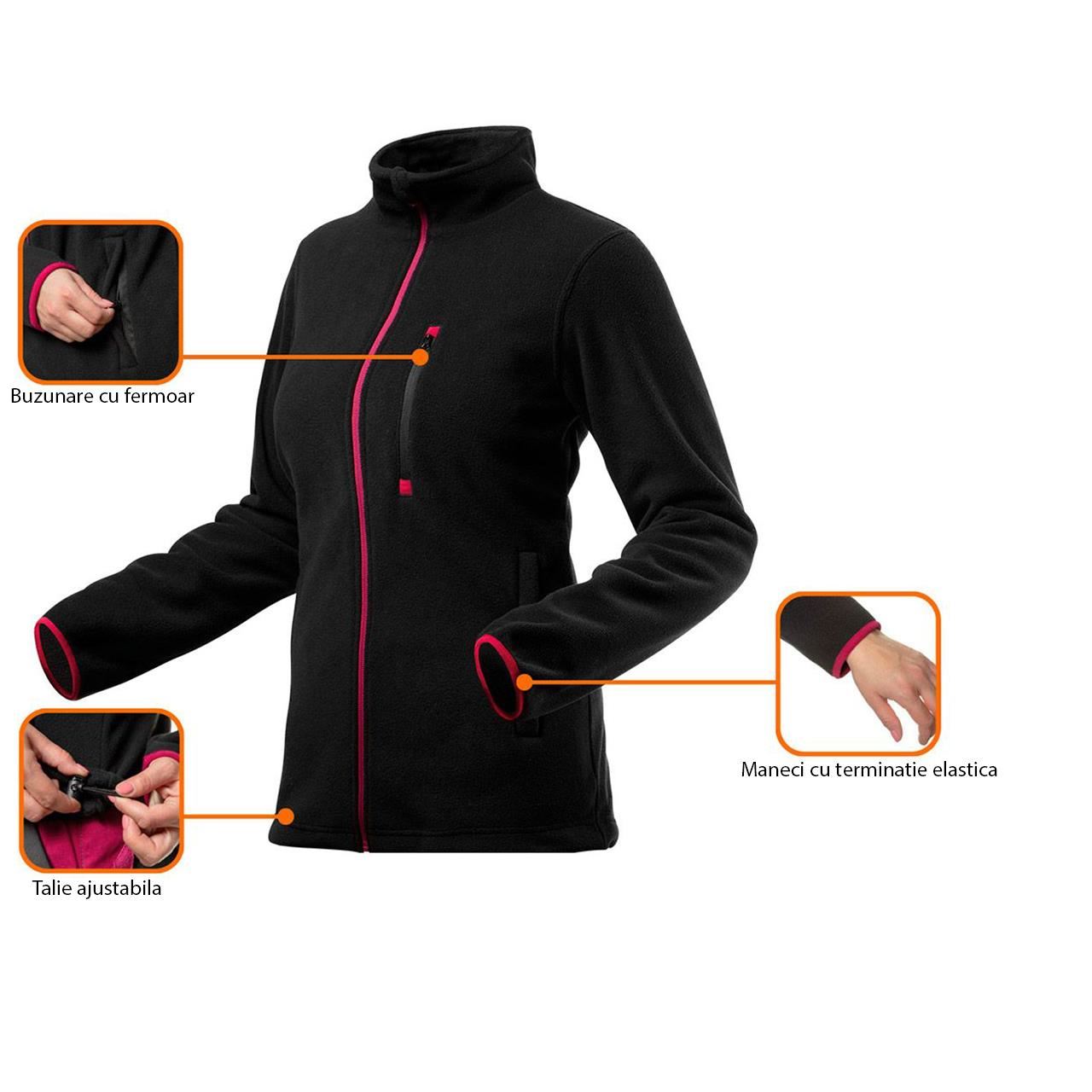 Női polár pulóver, Woman Line modell, fekete, XXL/44-es méret, NEO