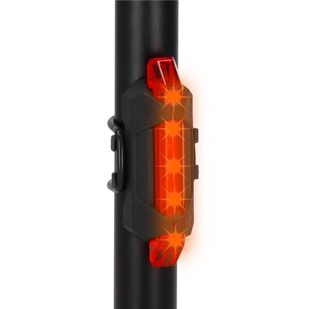 Set stop si far pentru bicicleta, Springos, LED, 6/4 moduri iluminare, aluminiu si plastic, incarcare USB, 6.5x3.5x2.5 cm