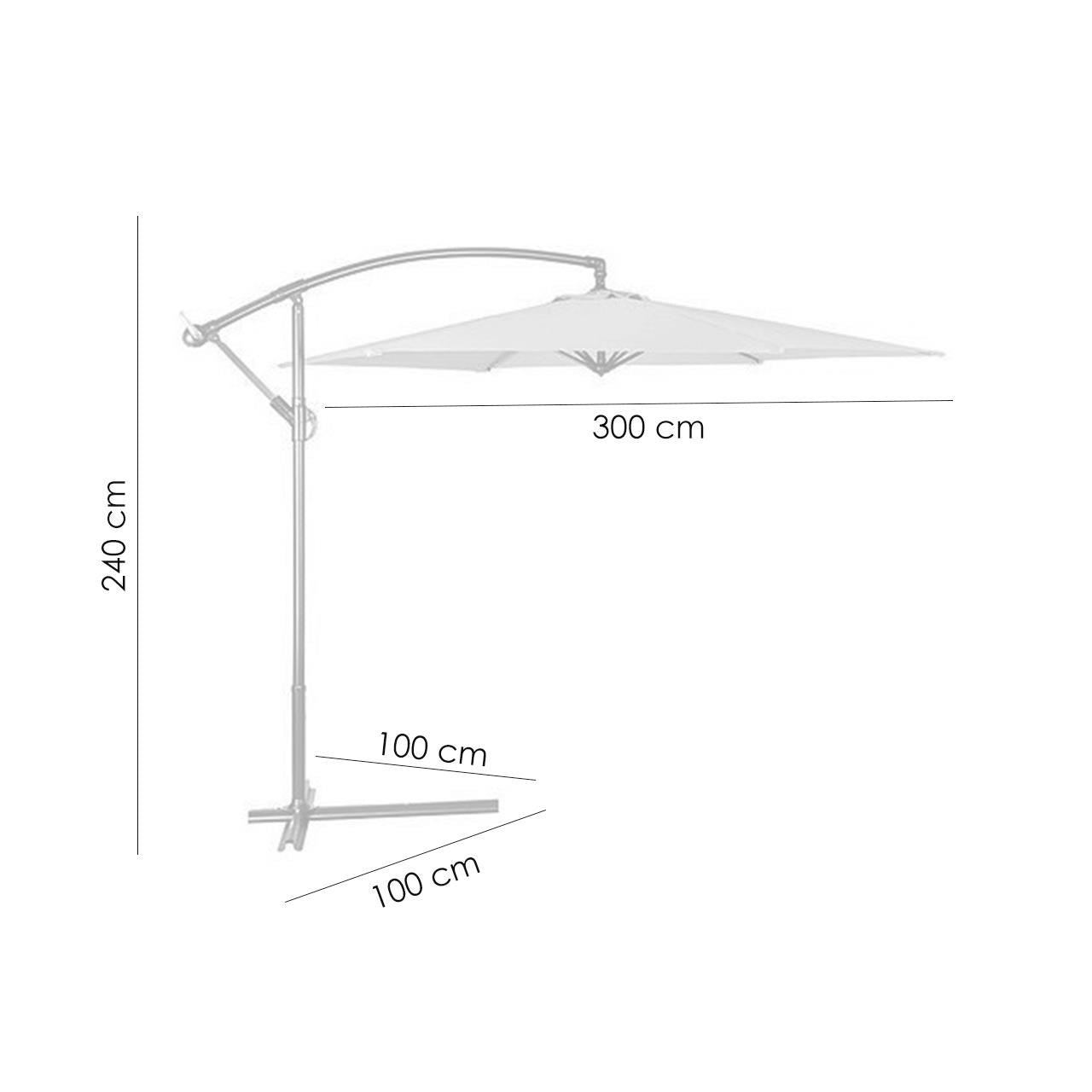 Kerti/terasz napernyő, banáncsatlakozó, bézs, 300 cm, Demi