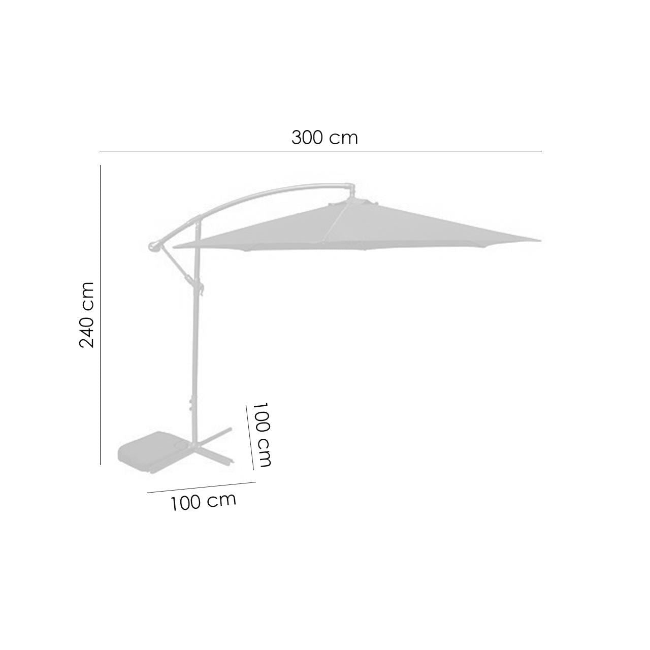 Kerti/terasz napernyő, banánszár, zöld, 300 cm, Demi