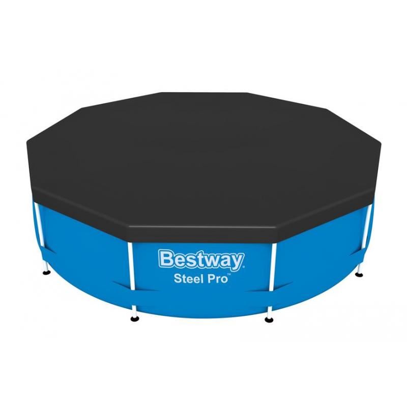Medencetakaró ponyva, PVC, fekete, 305 cm, Bestway