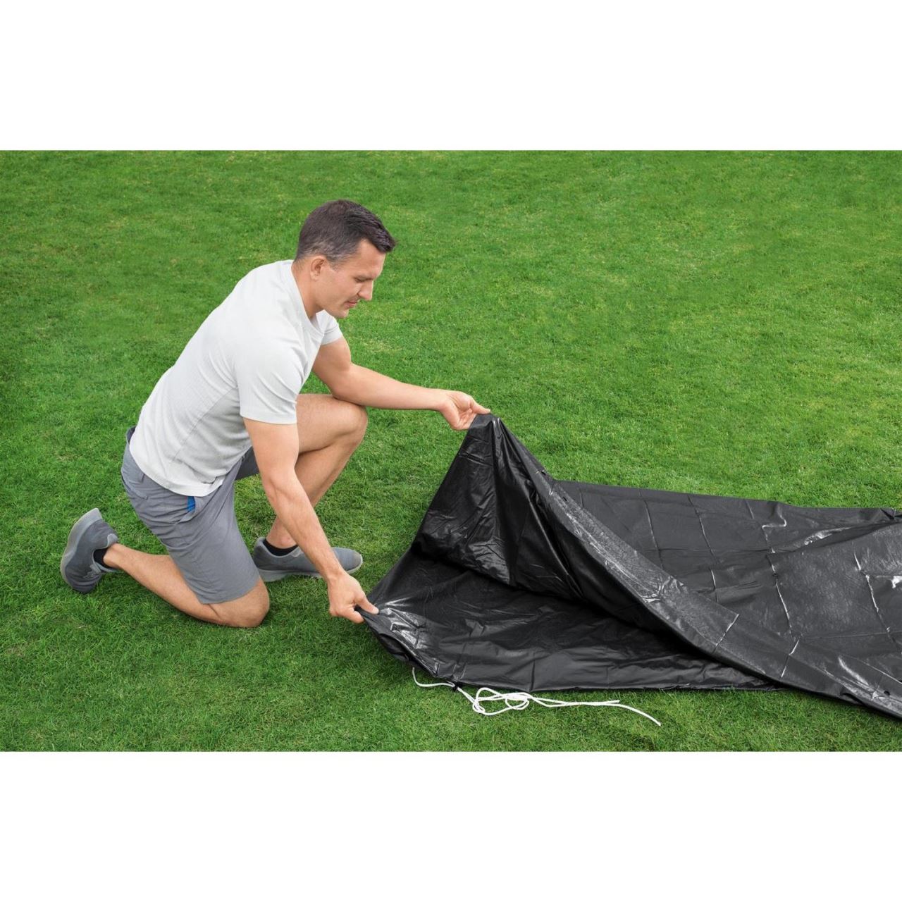 Medencetakaró ponyva, PVC, fekete, 305 cm, Bestway