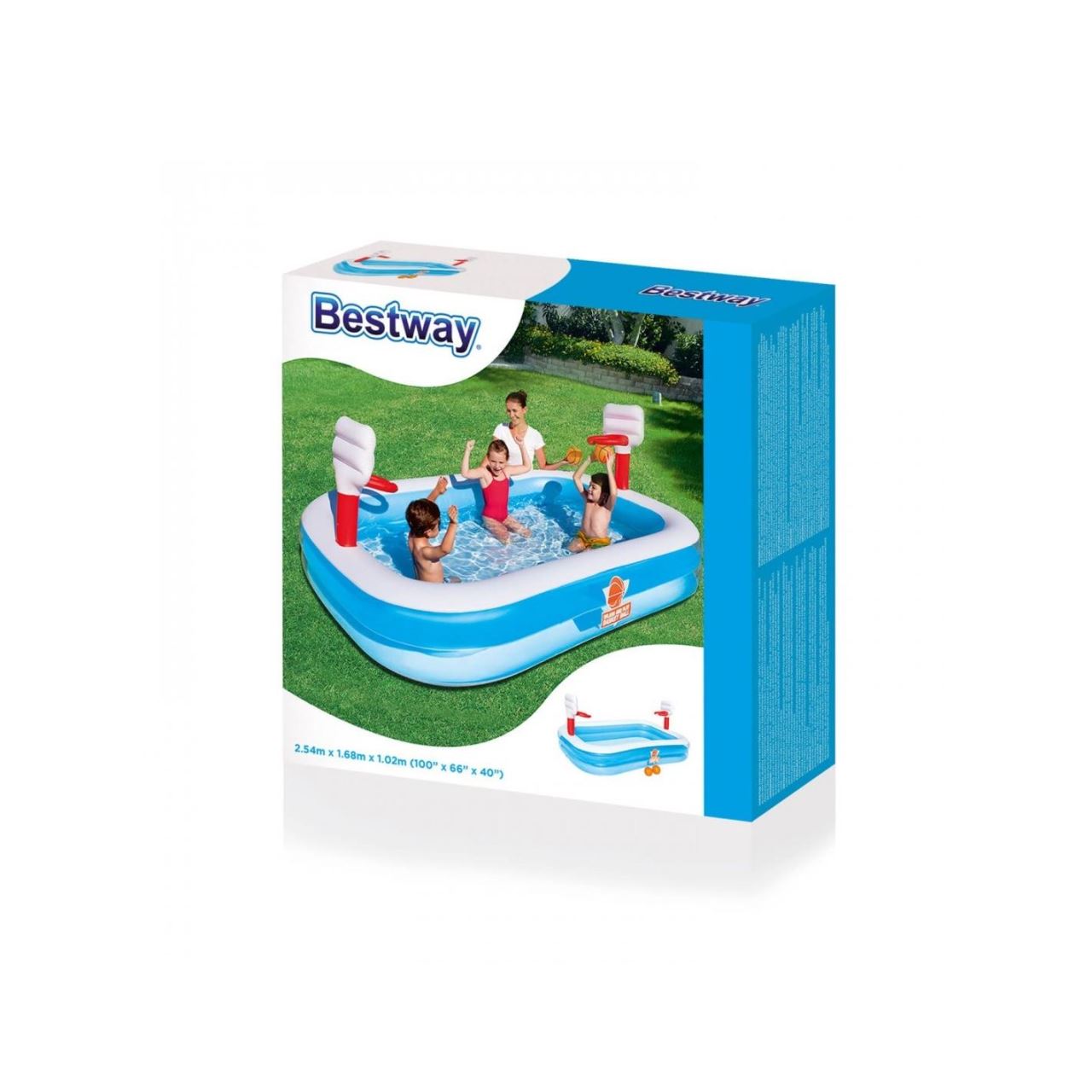 Piscina gonflabila pentru copii, baschet, 251x168x102 cm, Bestway Basketball