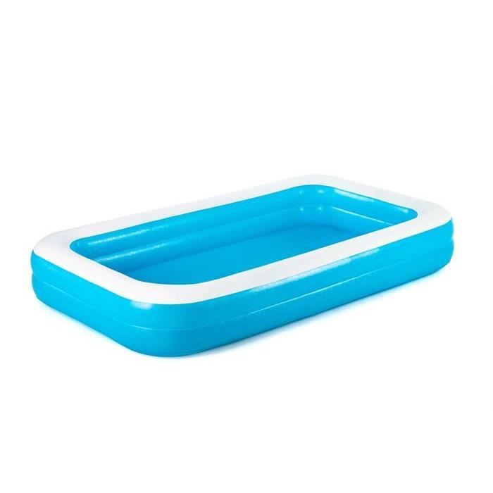 Piscina gonflabila pentru copii, dreptunghiulara, albastru, 305x183x46 cm, Bestway Family