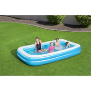 Piscina gonflabila pentru copii, dreptunghiulara, albastru, 305x183x46 cm, Bestway Family