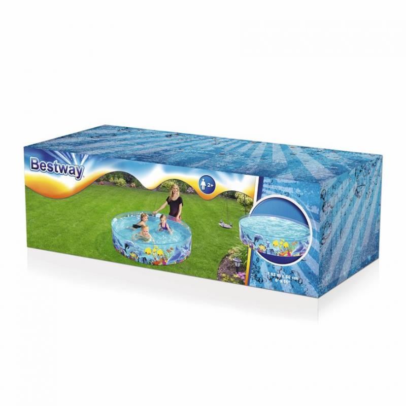 PVC gyerekmedence, kerek, átlátszó, 183x38 cm, Bestway Odyssey