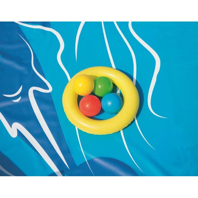 Piscina gonflabila pentru copii, de joaca, cu tobogan, 265x265x104 cm, Bestway Laguna Lava