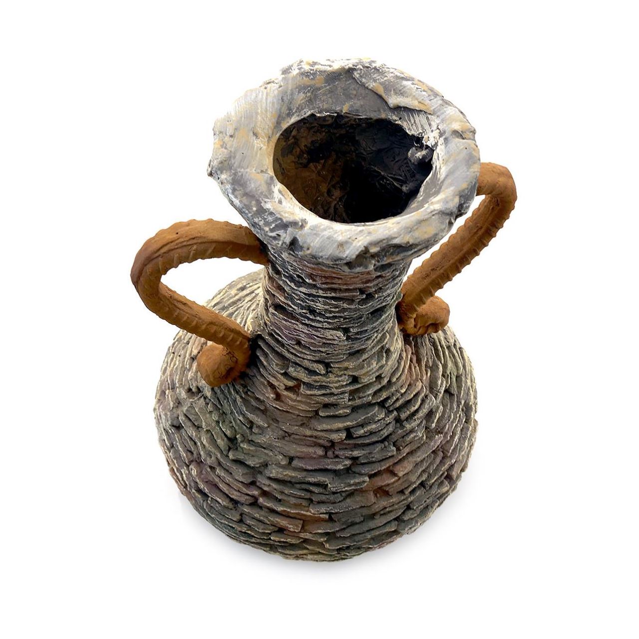 Kerti dekoráció, kerámia, cserép, 27x27x40 cm