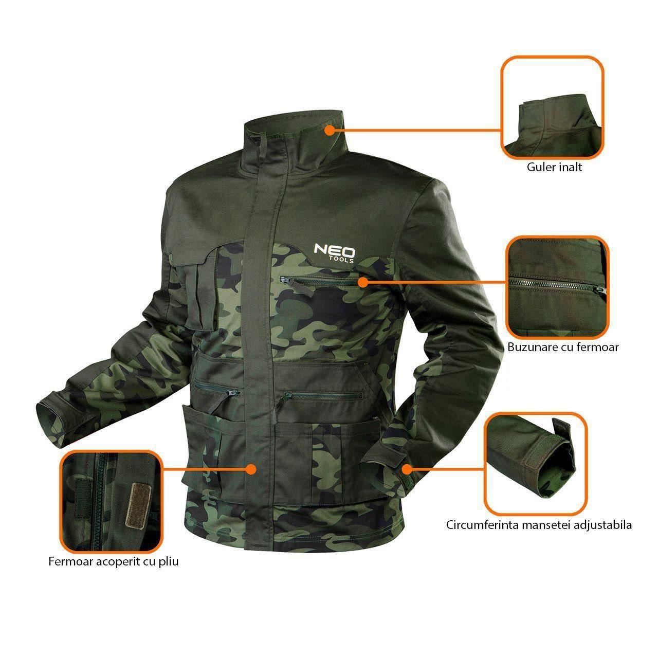 Munkakabát, terepszínű, terepszínű modell, S/48-as méret, NEO