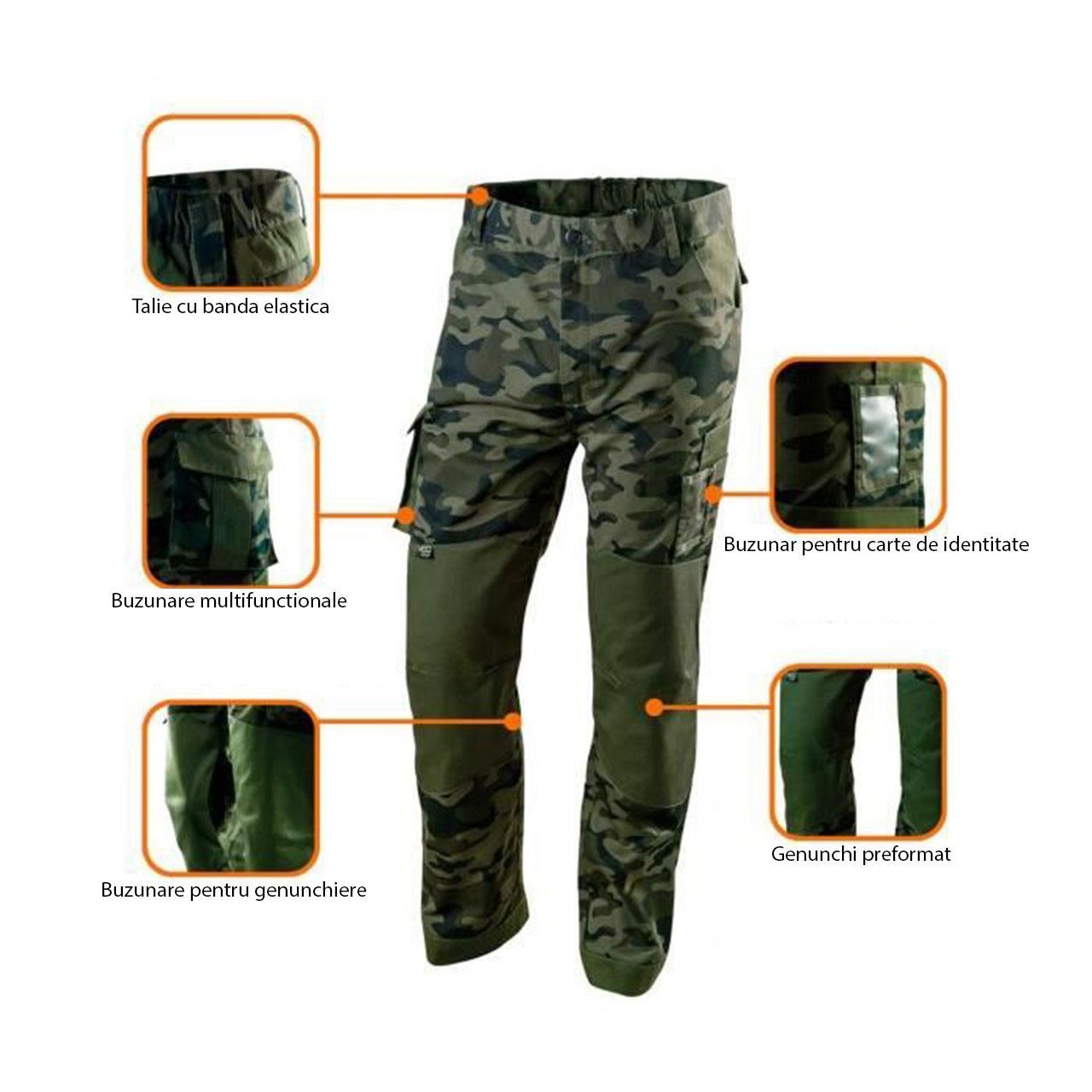 Pantaloni de lucru, camuflaj, model Camo, marimea XXL/56, NEO