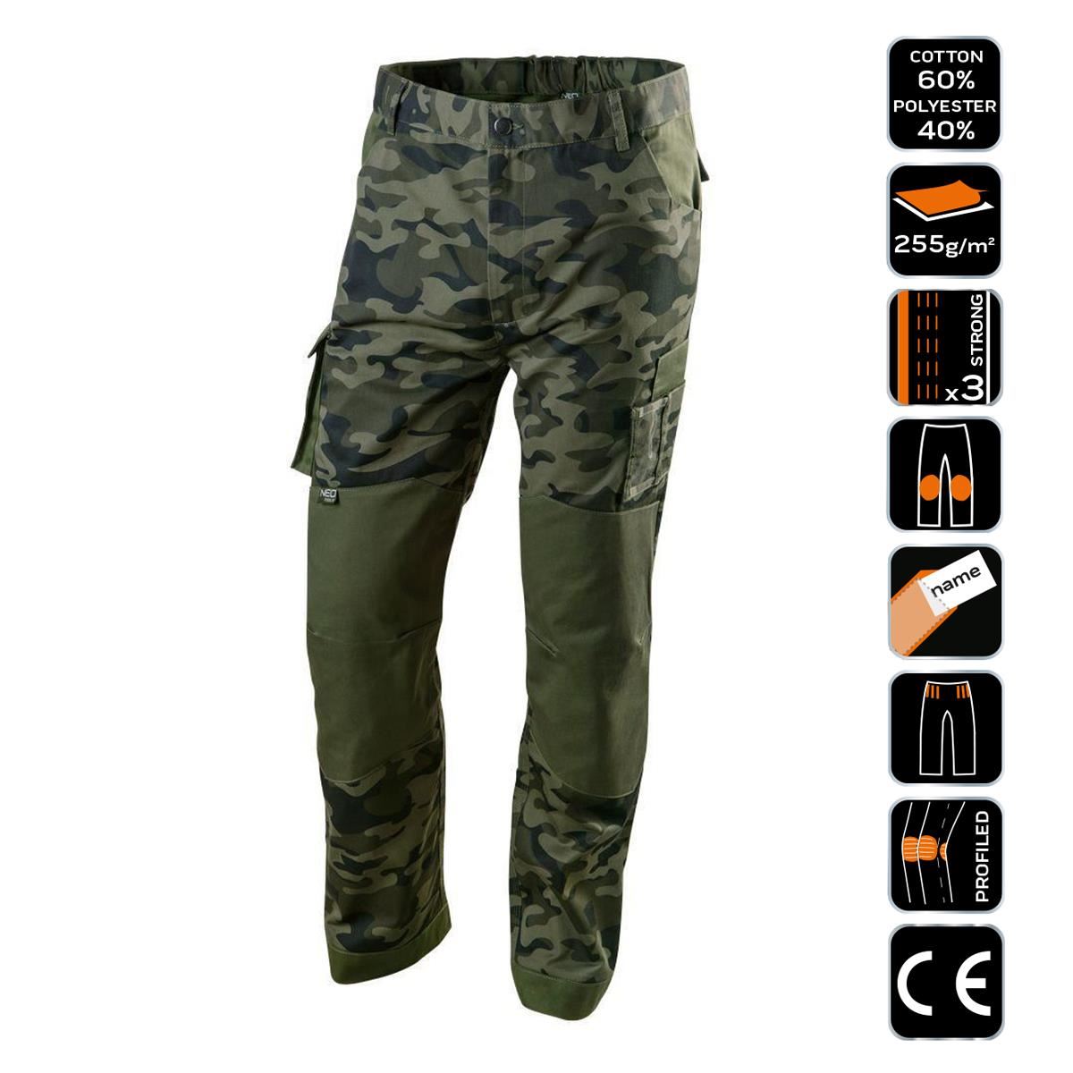 Pantaloni de lucru, camuflaj, model Camo, marimea XXL/56, NEO